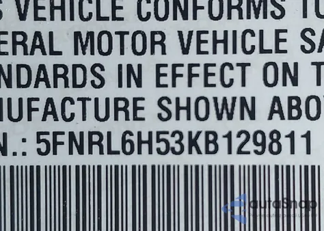 2019 Honda Odyssey Ex из США, поврежденный, VIN 5FNRL6H53KB129811